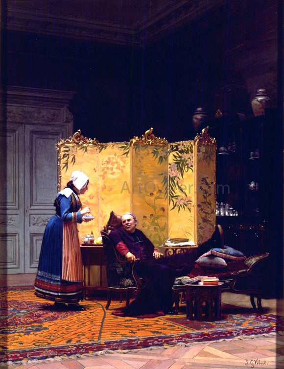  Jehan-Georges Vibert Tea for the Bishop - Art Print