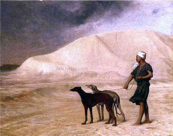  Jean-Leon Gerome Team of Dogs in the Desert - Art Print