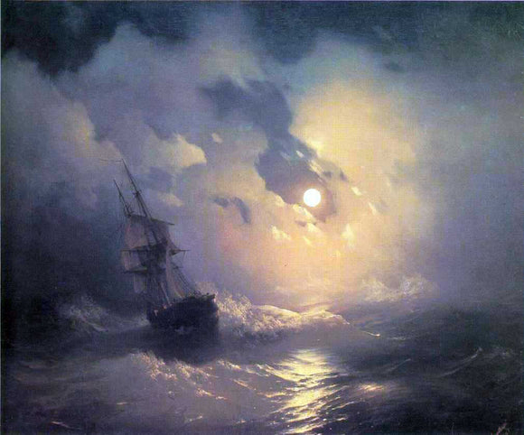  Ivan Constantinovich Aivazovsky Tempest on the Sea at Night - Art Print