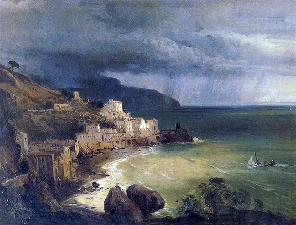  Giacinto Gigante Temporale nel golfo di Amalfi - Art Print