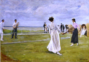  Max Liebermann Tennis Game by the Sea - Art Print