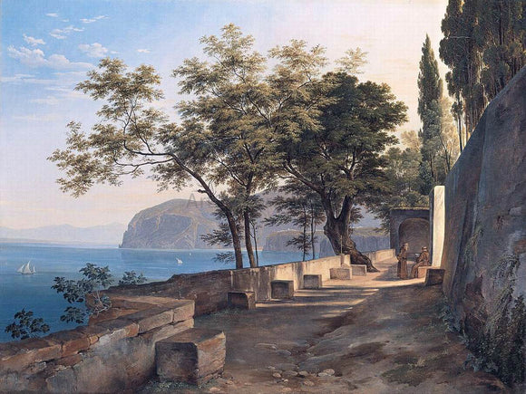  Heinrich Carl Reinhold Terrace of the Capucin Priory in Sorrento - Art Print