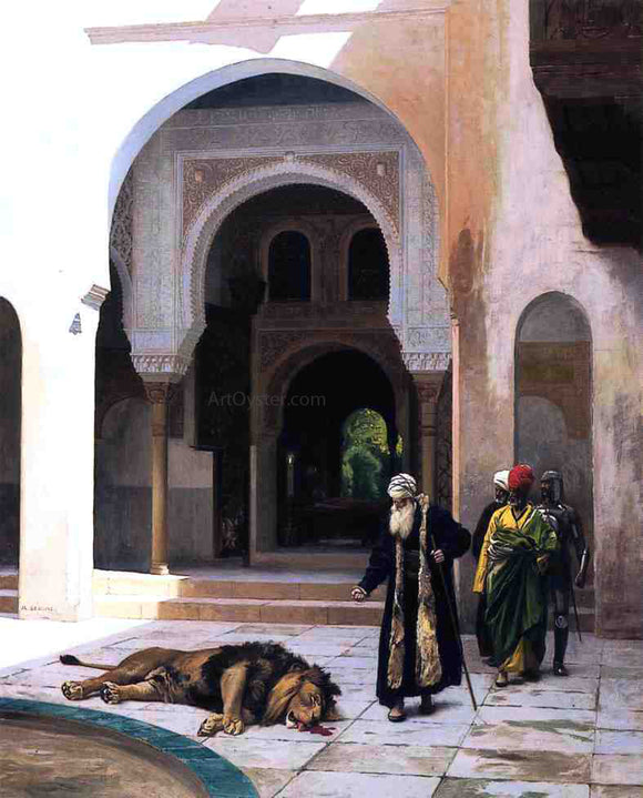  Jean-Leon Gerome The Accursed Lion - Art Print