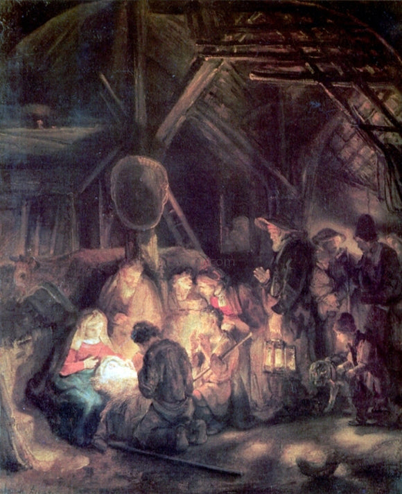  Rembrandt Van Rijn The Adoration of the Shepards - Art Print