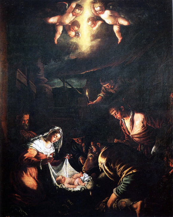  Jacopo Bassano The Adoration of the Shepherds - Art Print