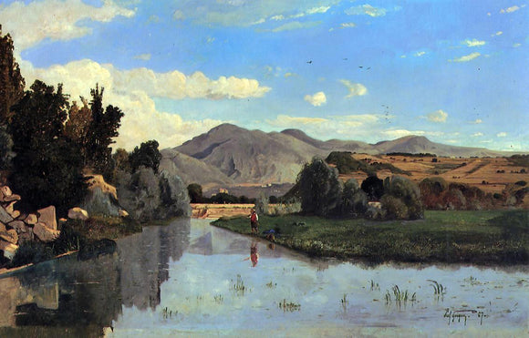  Paul-Camille Guigou The Aiguebrun River at Lourmarin - Art Print