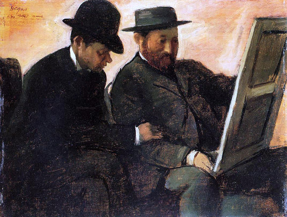 Edgar Degas The Amateurs (also known as Paul Lafond and Alhonse Cherfils Examening a Painting) - Art Print