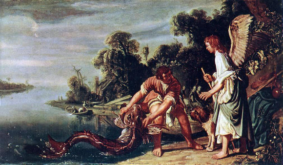  Pieter Lastman The Angel and Tobias with the Fish - Art Print