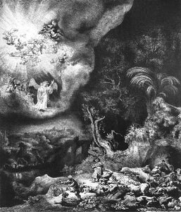  Rembrandt Van Rijn The Angel Appearing To The Shepherds - Art Print