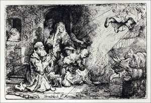  Rembrandt Van Rijn The Angel Asceding from Tobit and his Family - Art Print