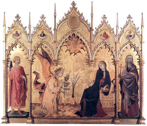  Lippo Memmi The Annunciation and Two Saints - Art Print