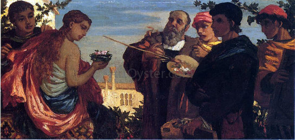  Elihu Vedder The Artist and Students Before a Model - Art Print