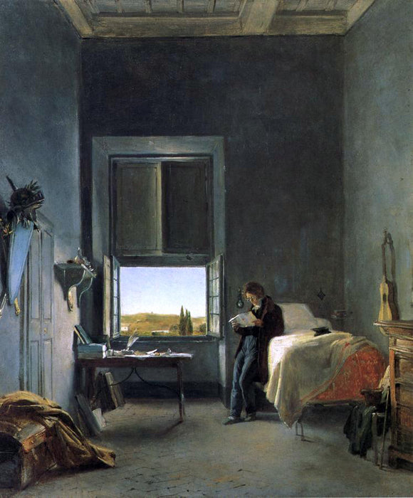  Leon Cogniet The Artist in His Room at the Villa Medici, Rome - Art Print