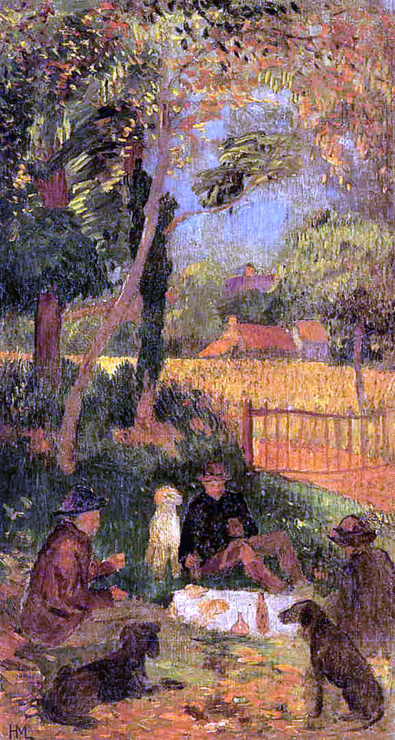  Henri Moret The Artist's Picnic - Art Print