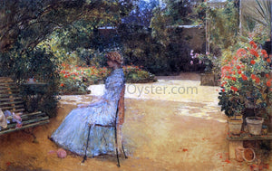  Frederick Childe Hassam The Artist's Wife in a Garden, Villiers-le-Bel - Art Print