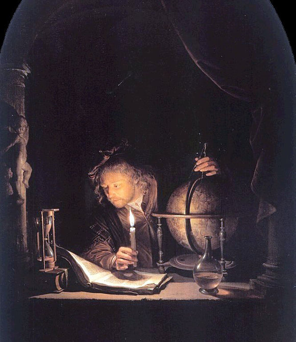  Gerrit Dou The Astronomer by Candlelight - Art Print