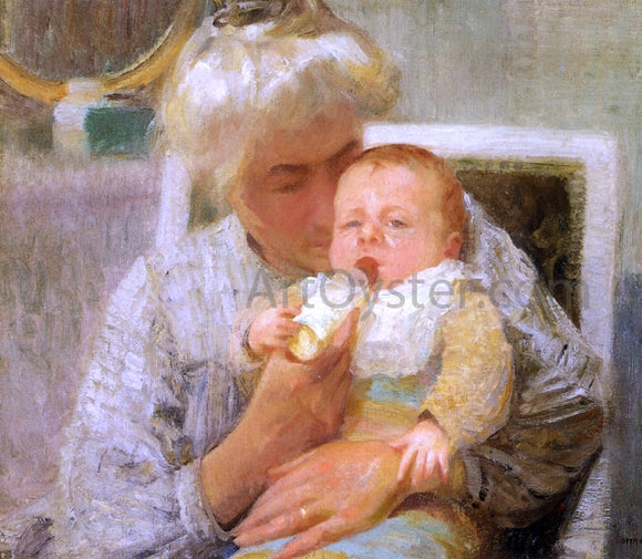  Robert Vonnoh The Baby's Bottle - Art Print