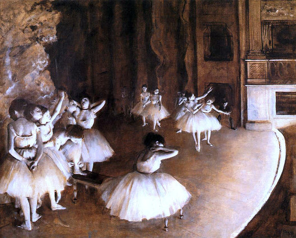  Edgar Degas The Ballet Rehearsal on Stage - Art Print