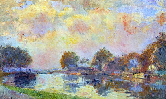  Albert Lebourg The Banks of the Canal at Charenton, Sunny Autumn Afternoon - Art Print