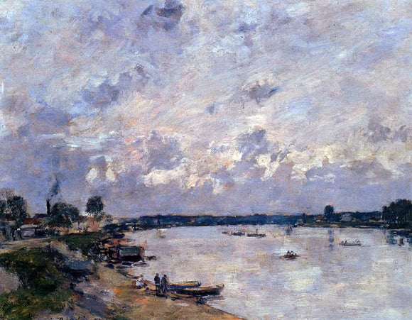  Eugene-Louis Boudin The Banks of the Seine at Caudebec en Caux - Art Print