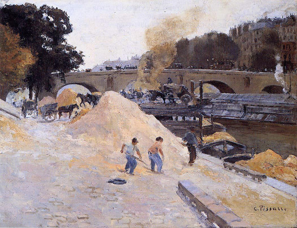  Camille Pissarro The Banks of the Seine in Paris, Pont Marie, Quai d'Anjou - Art Print