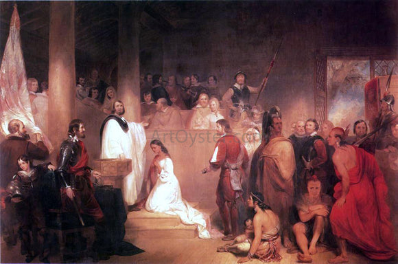  John Gadsby Chapman The Baptism of Pocahontas - Art Print