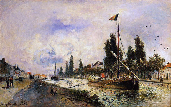  Johan Barthold Jongkind The Barge on the Canal near Paris - Art Print