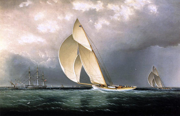  James E Buttersworth The Bark 'Marblehead' Coming into Port - Art Print