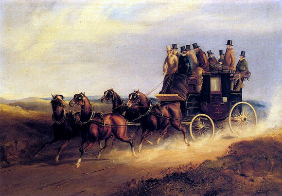  Charles Cooper Henderson The Bath to London Coach on the Open Road - Art Print