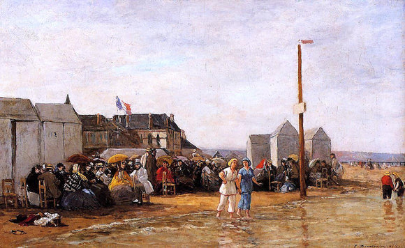  Eugene-Louis Boudin The Bathing Hour at Trouville - Art Print