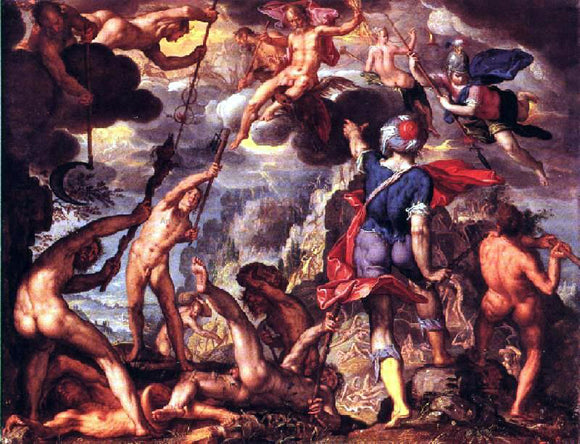  Joachim Wtewael The Battle Between the Gods and the Titans - Art Print
