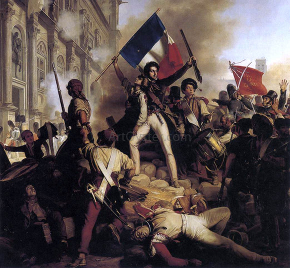 Jean-Victor Schnetz The Battle for the Town Hall, 28 July 1830 - Art Print