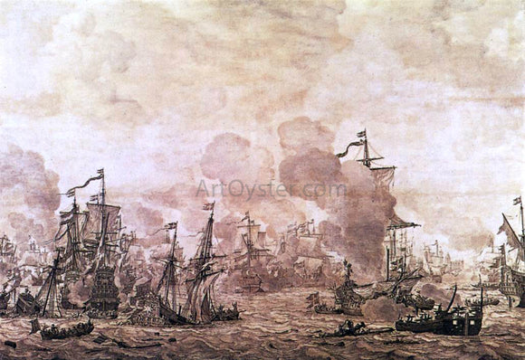  The Elder Willem Van de  Velde The Battle of the Sound - Art Print