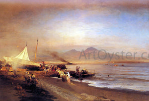  Oswald Achenbach The Bay of Naples - Art Print