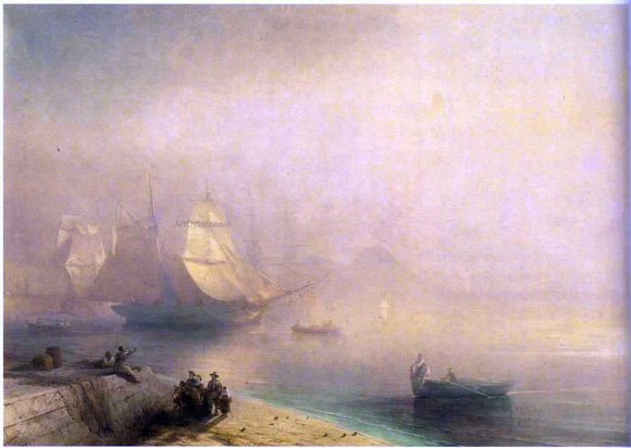  Ivan Constantinovich Aivazovsky The Bay of Naples on misty morning - Art Print
