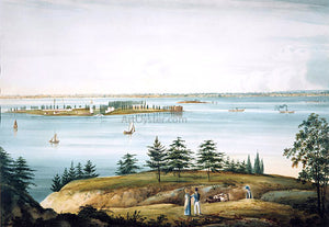  William Guy Wall The Bay of New York and Governors Island Taken from Brooklyn Heights - Art Print