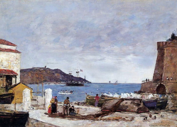  Eugene-Louis Boudin The Bay of Villefranche, the Port - Art Print
