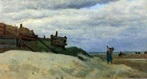  Jean-Baptiste-Camille Corot The Beach at Dunkirk - Art Print