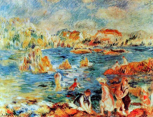  Pierre Auguste Renoir The Beach at Guernsey - Art Print