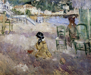  Berthe Morisot The Beach at Nice - Art Print