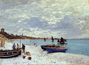  Claude Oscar Monet The Beach at Sainte-Adresse - Art Print