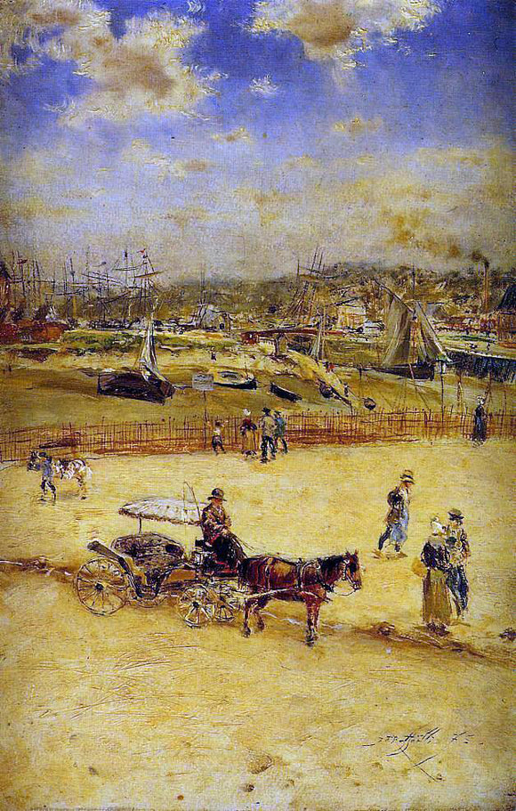  Jean-Francois Raffaelli The Beach at Trouville - Art Print