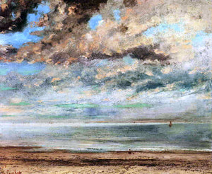  Gustave Courbet The Beach, Sunset - Art Print