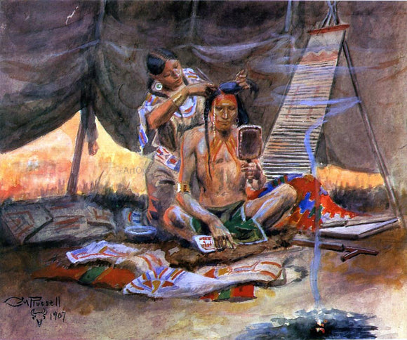  Charles Marion Russell The Beauty Parlor - Art Print