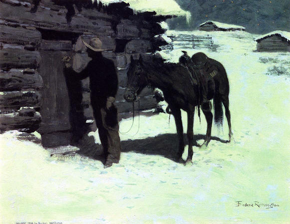  Frederic Remington The Belated Traveler - Art Print