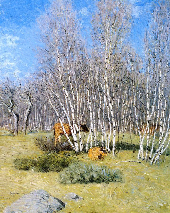  Julian Alden Weir The Birches - Art Print