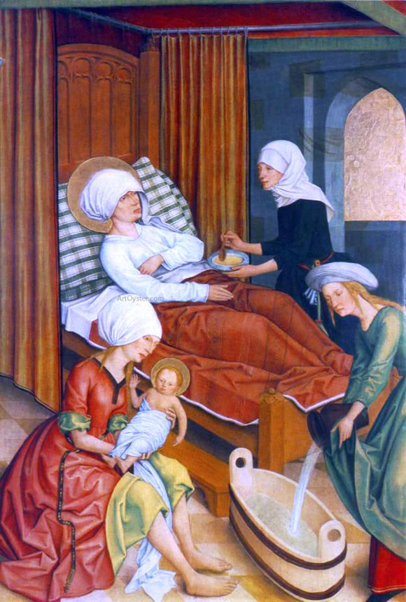  Master Pfullendorf Altar The Birth of Mary - Art Print