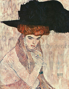  Gustav Klimt The Black Feather Hat - Art Print