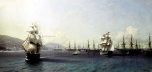  Ivan Constantinovich Aivazovsky The Black Sea fleet in Feodosiya - Art Print
