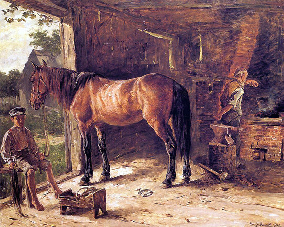  Hugh Newell The Blacksmith Shop - Art Print